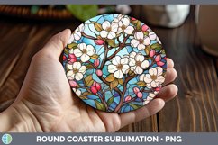 GorgeousStained Glass Round Coaster design.
