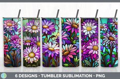 Bundle of six Floral Asters Tumbler designs.