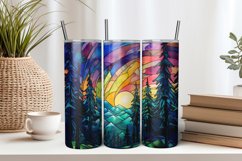 Stained Glass Aurora Borealis 20oz Tumbler Sublimation PNG Product Image 1