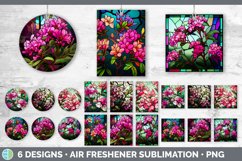 Bundle of six Watercolor Azaleas Air Freshener designs.