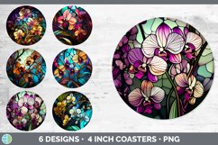 Bundle of six Watercolor Azaleas Round Coaster designs.