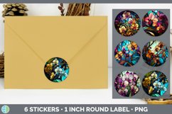 Bundle of six Watercolor Azaleas Stickers designs.