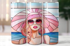 Stained Glass Tumbler Design|Blonde Girl Wearing Sunglasses Product Image 3