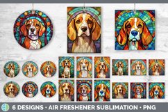 Bundle of six Painted Glass Beagles Air Freshener designs.
