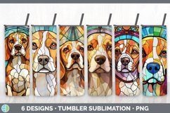 Bundle of six Painted Glass Beagles Tumbler designs.