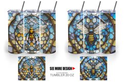 Stained Glass Bee | Tumbler Sublimation Wrap Product Image 2