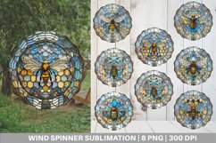 Stained Glass Bee Wind Spinner | Sublimation Spinner Design Product Image 1