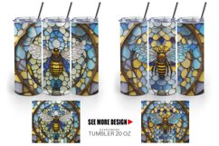 Stained Glass Bee | Tumbler Sublimation Wrap Product Image 3