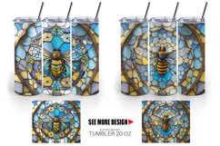 Stained Glass Bee | Tumbler Sublimation Wrap Product Image 4