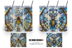 Stained Glass Bee | Tumbler Sublimation Wrap Product Image 5
