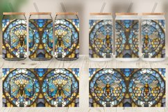 Stained Glass Bee Glass Can Wraps Product Image 5