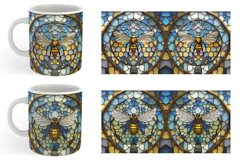 Stained Glass Bee | Mug sublimation design Product Image 5