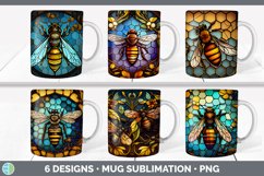 Bundle of six Painted Glass Bees Mug Wrap designs.