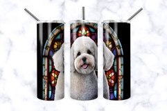 Stained Glass Bichon Frise Dog 20 oz Skinny Tumbler Wrap Product Image 2