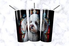 Stained Glass Bichon Frise Dog 20 oz Skinny Tumbler Wrap Product Image 1