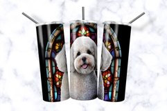 Stained Glass Bichon Frise Dog 20 oz Skinny Tumbler Wrap Product Image 1