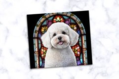 Stained Glass Bichon Frise Dog 20 oz Skinny Tumbler Wrap Product Image 3