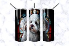 Stained Glass Bichon Frise Dog 20 oz Skinny Tumbler Wrap Product Image 2