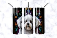 Stained Glass Bichon Frise Dog 20 oz Skinny Tumbler Wrap Product Image 2