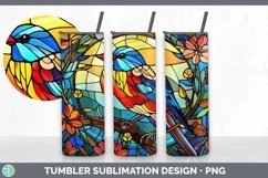 GorgeousStained Glass Bird Tumbler design.