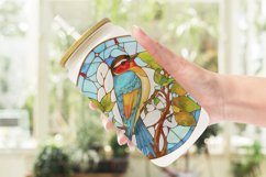 Stained Glass Bird Illustration Glass Can Wraps Product Image 2