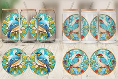 Stained Glass Bird Illustration Glass Can Wraps Product Image 3