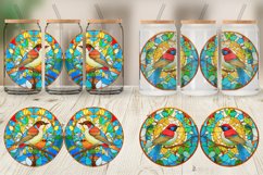 Stained Glass Bird Illustration Glass Can Wraps Product Image 4