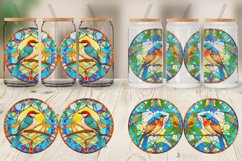 Stained Glass Bird Illustration Glass Can Wraps Product Image 6