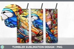 GorgeousStained Glass Bird Tumbler design.