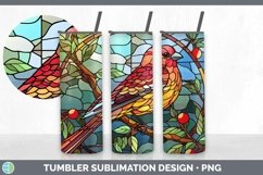 GorgeousStained Glass Bird Tumbler design.