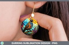 GorgeousStained Glass Bird Round Earrings design.