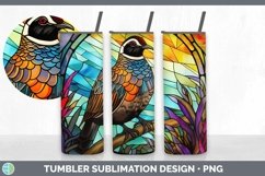 GorgeousStained Glass Bird Tumbler design.