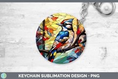 GorgeousStained Glass Bird Keychain design.