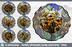 Bundle of six Floral Black-eyed Susans Wind Spinner designs.