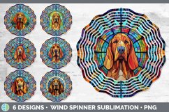 Bundle of six Painted Glass Bloodhounds Wind Spinner designs.