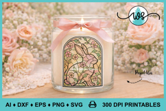 Stained Glass Floral Easter Bunny SVG &amp; Printable Product Image 4