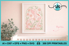 Stained Glass Floral Easter Bunny SVG &amp; Printable Product Image 5