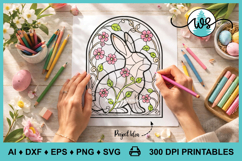 Stained Glass Floral Easter Bunny SVG &amp; Printable Product Image 6