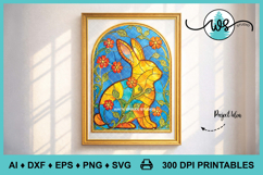 Stained Glass Floral Easter Bunny SVG &amp; Printable Product Image 8