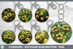 Bundle of six Watercolor Buttercups Keychain designs.