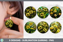Bundle of six Watercolor Buttercups Round Earrings designs.