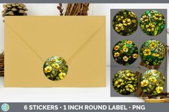 Bundle of six Watercolor Buttercups Stickers designs.