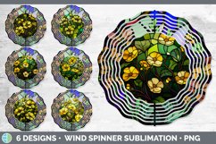 Bundle of six Watercolor Buttercups Wind Spinner designs.