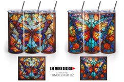 Stained Glass Butterfly Tumbler Sublimation Wrap Product Image 2