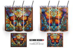 Stained Glass Butterfly Tumbler Sublimation Wrap Product Image 3