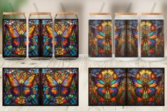 Stained Glass Butterfly Glass Can Wraps Product Image 5