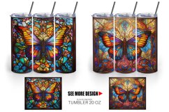 Stained Glass Butterfly Tumbler Sublimation Wrap Product Image 5