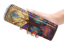 Stained Glass Butterfly Tumbler Sublimation Wrap Product Image 6