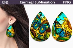 Butterfly Stained Glass Teardrop Earrings | Butterfly Product Image 1