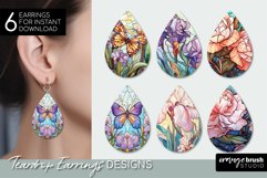 Stained Glass Butterfly Teardrop Earring Sublimation Bundle